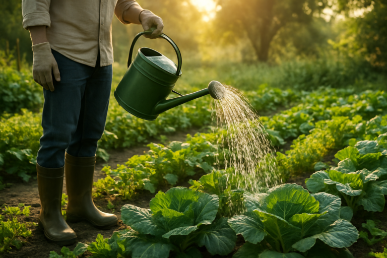 Comment arroser son potager : technique d'arrosage au pied des plants le matin