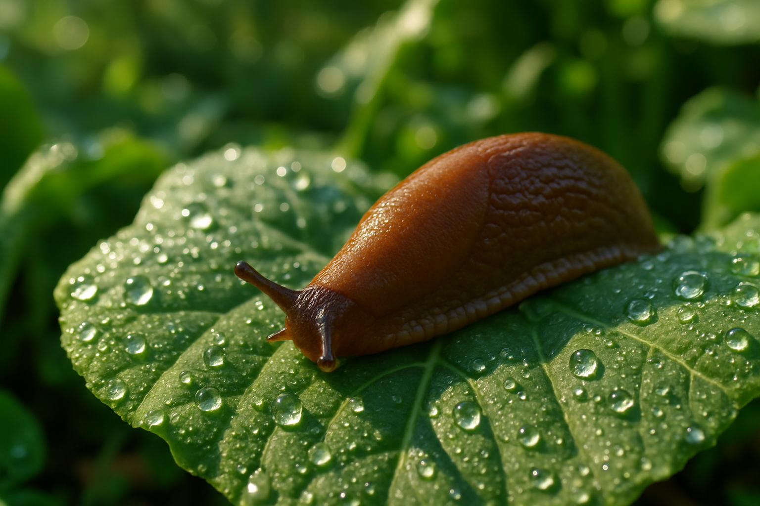 Comment éliminer les limaces du jardin : limace sur feuille de salade, solutions naturelles